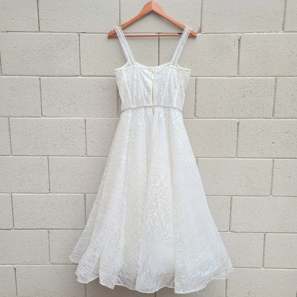 Bronx and Banco | Mademoiselle Bridal Sequin Sparkle Midi Dress Size Medium - Picture 10 of 16